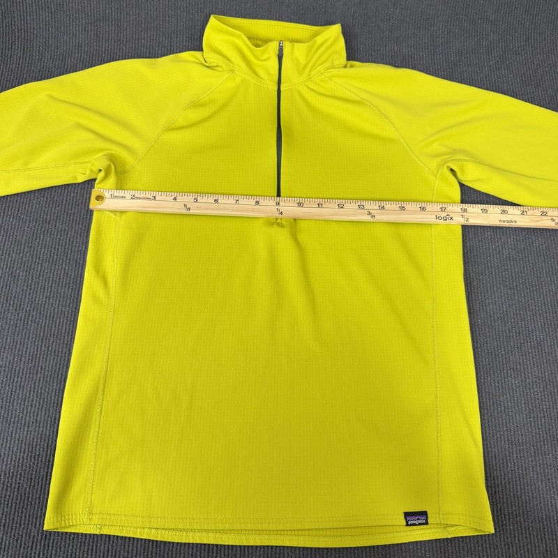 Patagonia Pullover Mens Small Yellow Capilene Midweight 1/4 Zip Baselayer Top gallery