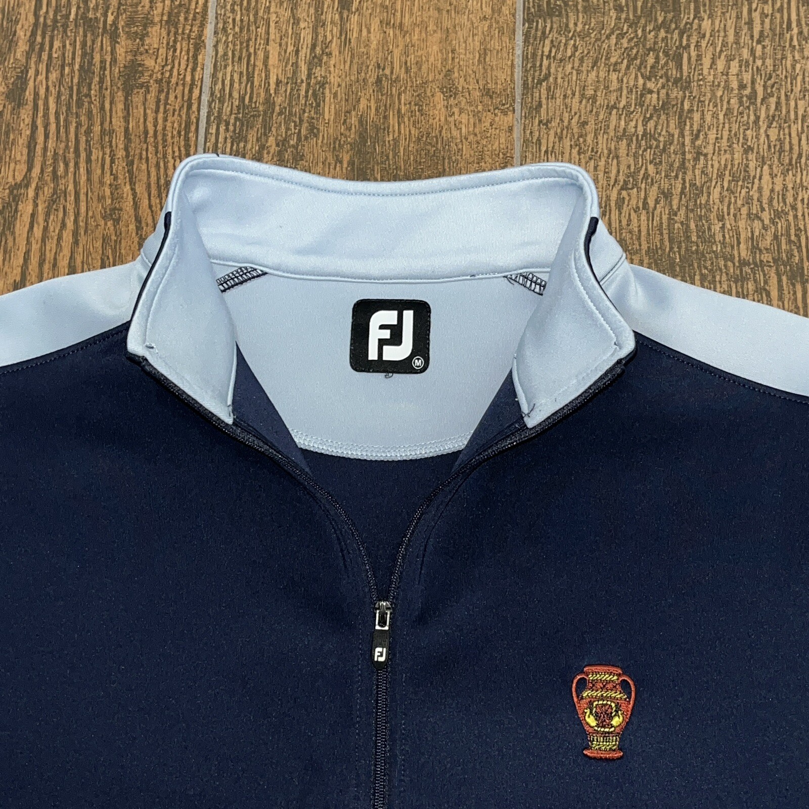 Mens FootJoy Golf Blue Full Zip Pockets Jacket Size. Medium gallery