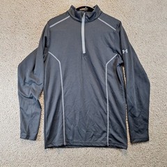 Under Armour Quarter Zip Pullover Men Small Gray UA Golf Allseasongear Loose