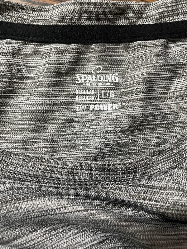Spalding Dri Power T Shirt Large Gray Marled Short Sleeve gallery
