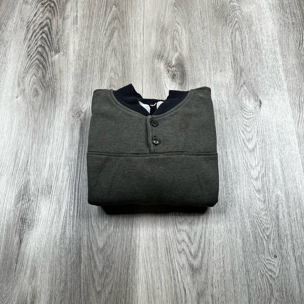 Lululemon Two Tone Pullover Sweatshirt 2 Button Mens Size L Large Olive Green