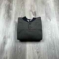 Lululemon Two Tone Pullover Sweatshirt 2 Button Mens Size L Large Olive Green