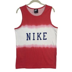 Nike Men’s Red & White Sleeveless Activewear T-shirt Sz S color fade
