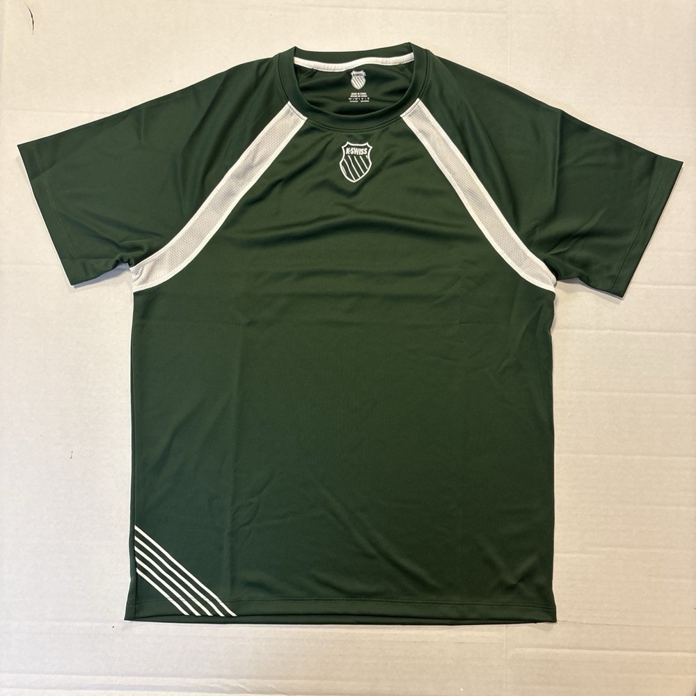 K-Swiss Shirt Men’s XLarge Green White Tennis Atheltic Sport New With Tags Nos