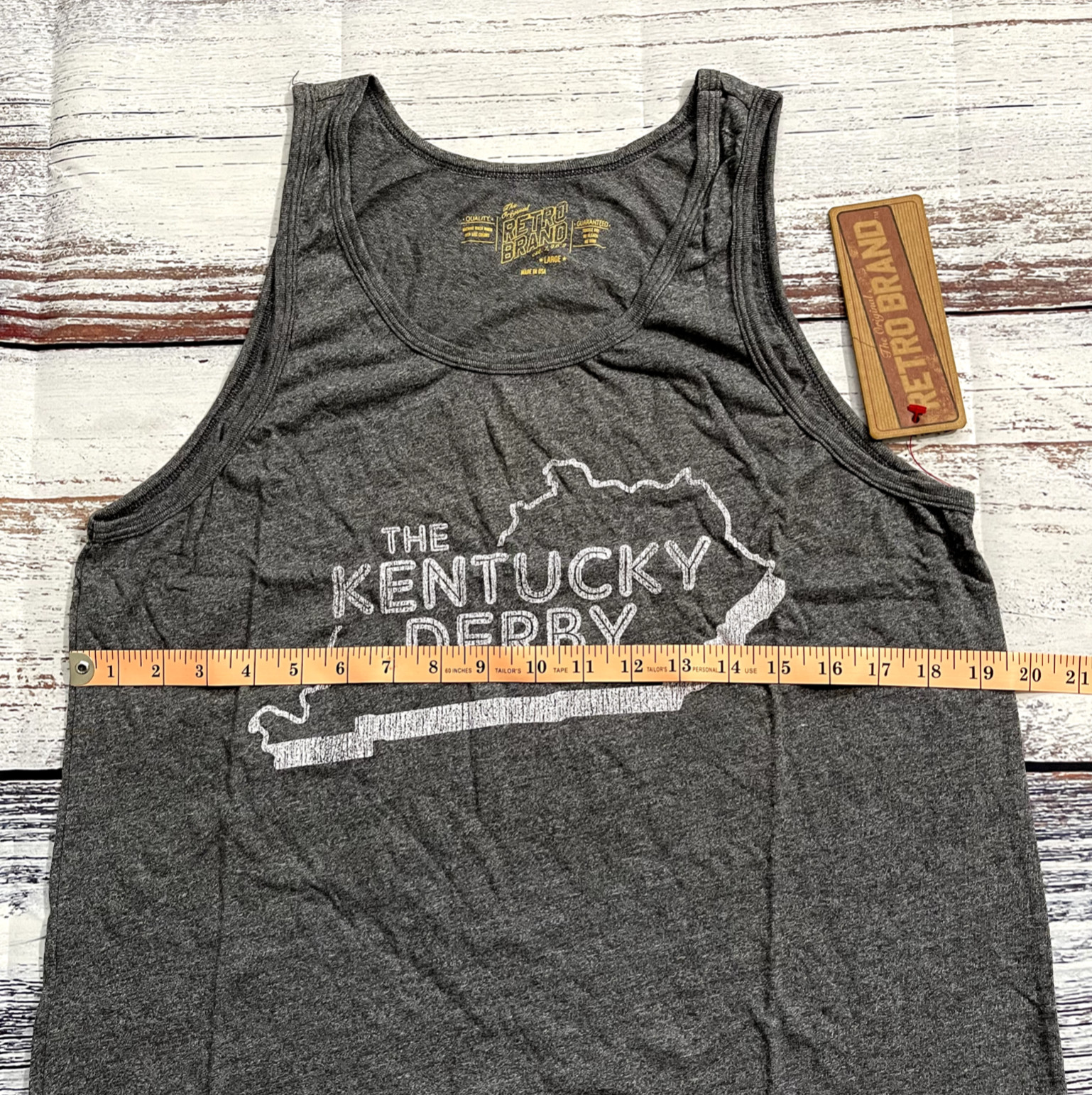 Kentucky Derby Original Retro Brand State Mock Twist Tank Top, Charcoal gallery