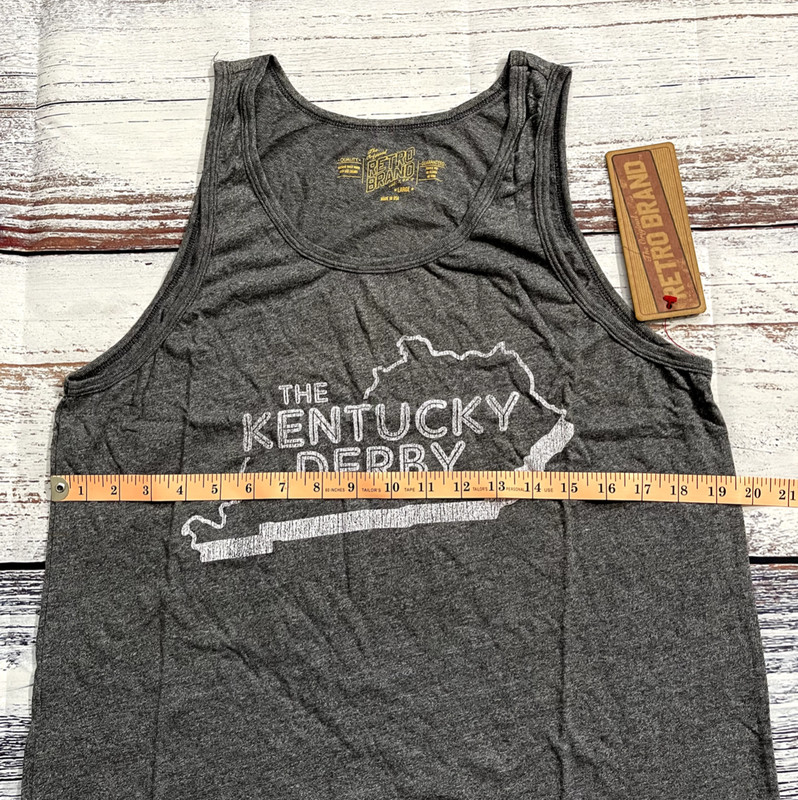 Kentucky Derby Original Retro Brand State Mock Twist Tank Top, Charcoal gallery