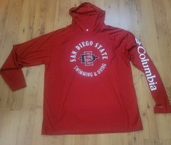 SDSU Aztecs Swimming & Diving Columbia PFG Hoodie Mens XL Performance Dive Swim