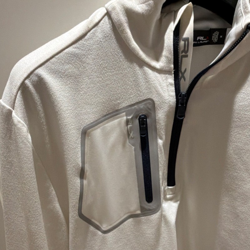 RLX Ralph Lauren White Solid 1/4 Zip Pullover Mock Neck Men's M Golf gallery