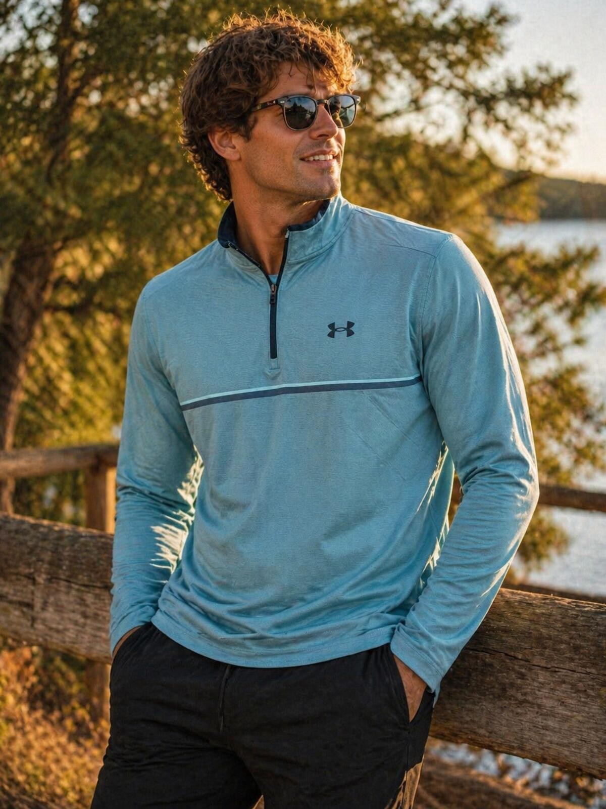Under Armour Men's Light Blue 1/4 Zip Pullover(389) gallery