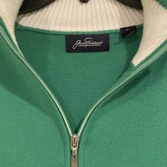 Jack Nicklaus Sweater Mens XL Green White Golf 1/4 Zip Sweater