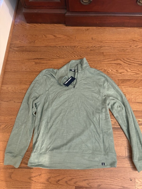 LANDS END 1/4 ZIPPER PULLOVER BAY LEAF MENS MD NWT LONG SLEEVE Polyester, Cotton gallery
