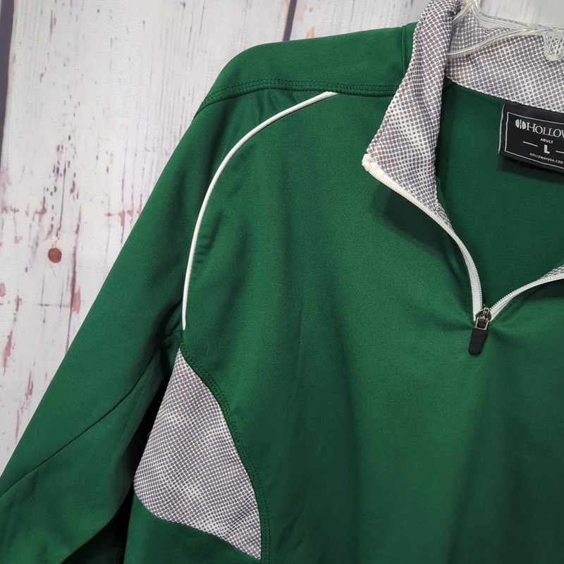 Holloway 1/4 Zip Pullover Green (Gray & White Accents) Men's Large EUC! [LF8] gallery