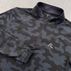 Rhoback Camo 1/4 Zip Pullover Men Small Black Stretch Golf Athleisure Q-Zip