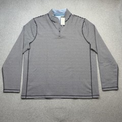J Crew Striped Performance Half Zip Pullover Men XXL Blue Long Sleeve Golf Top