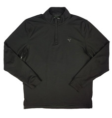 BirdDogs 1/4 Zip Pullover Shirt Long Sleeve Size L Black Key Pocket Double Knit