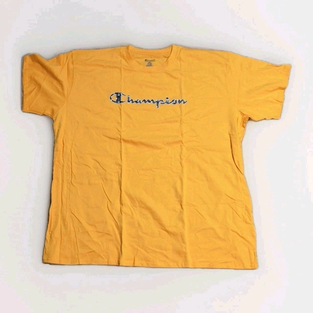 Big And Tall CHAMPION MENS LOGO T SHIRT Yellow 4XL