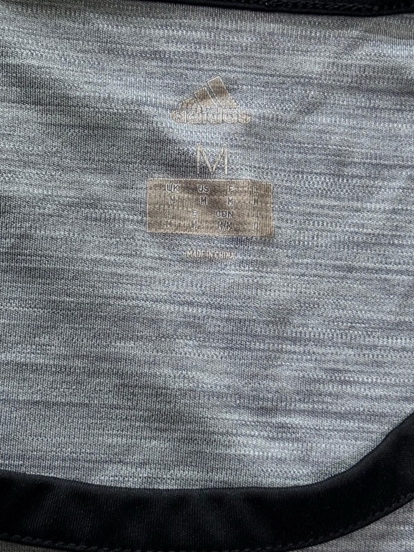adidas Mens Lightweight Logo Tank Top Round Neck Gray Black Trim Size M gallery