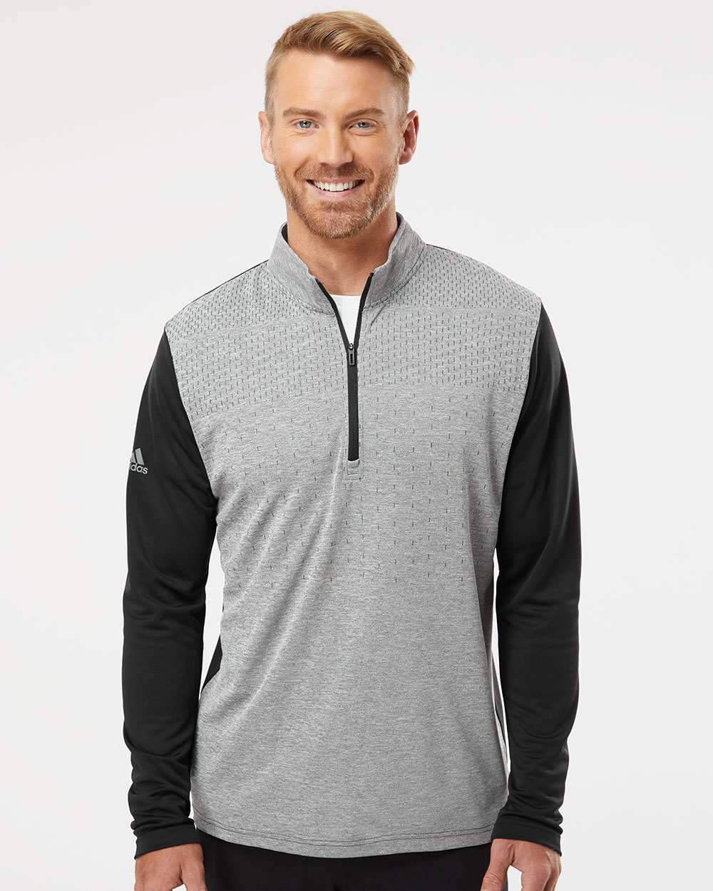 Adidas Heather Block Print Quarter-Zip Pullover A522 S-4XL gallery