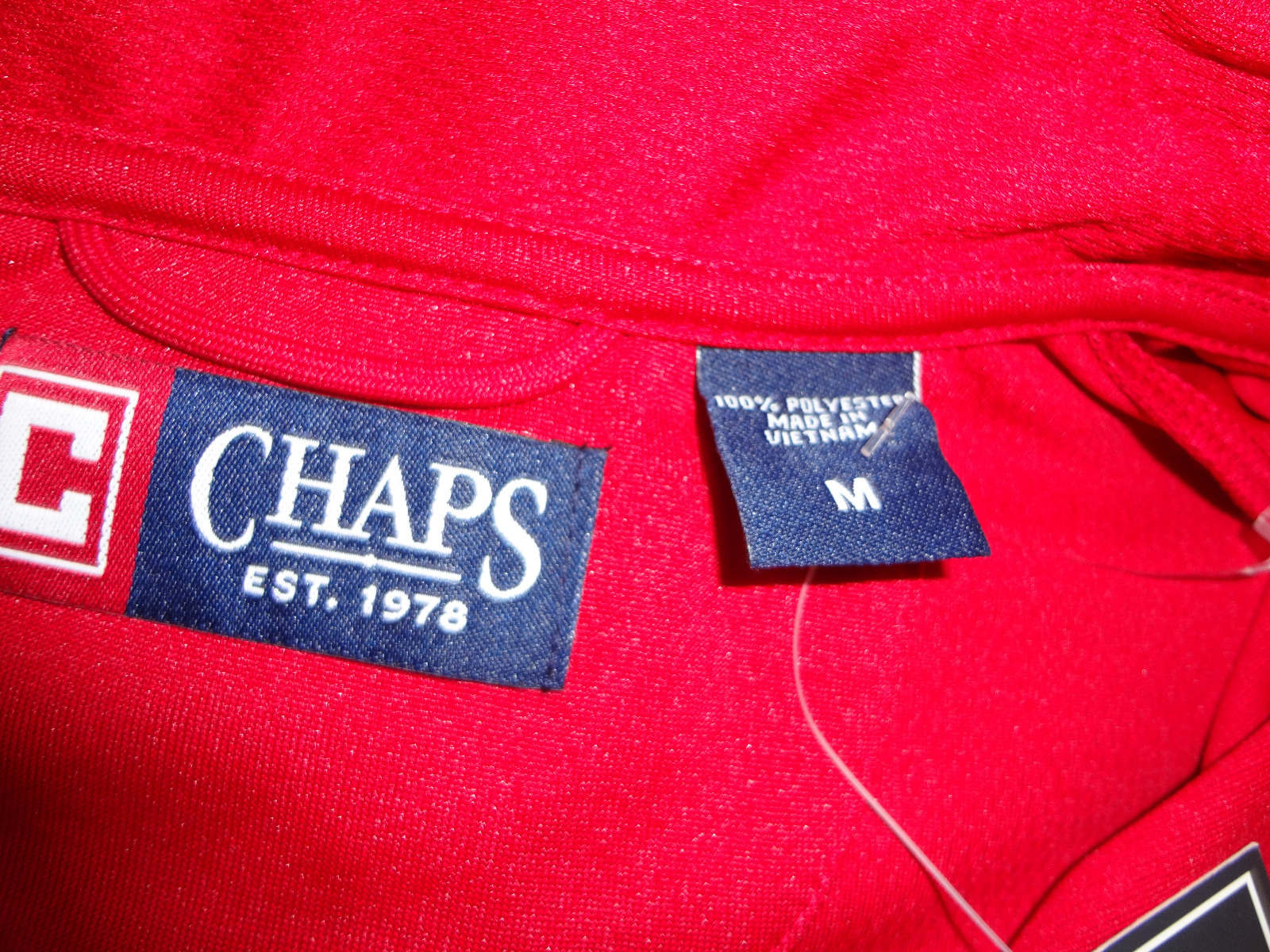 NWT Chaps Performance Stay Dry Mens Red Polo Shirt Long Sleeve in size M gallery