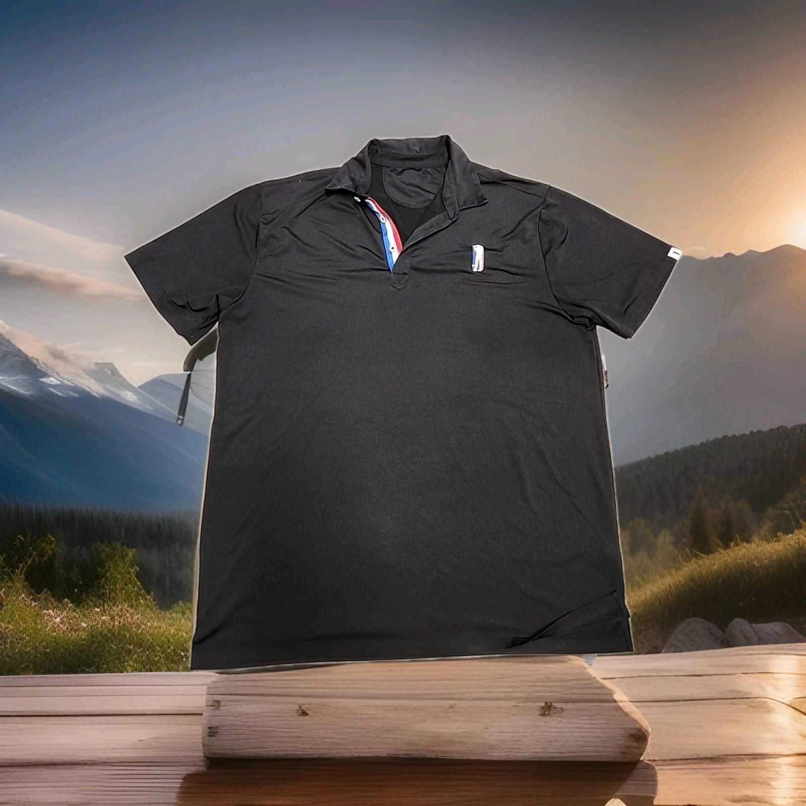 USAG U Suck At Golf Logo Black Lightweight Polo Shirt Mens 2XL gallery