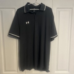 Under Armour Men’s 2XL Loose Polo Shirt Black White Trim Golf