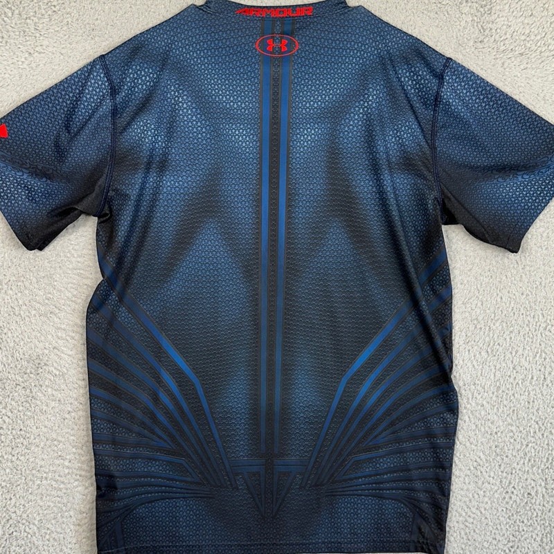 Under Armour Shirt Mens 3XL Blue Red HeatGear Batman vs Superman Compression gallery