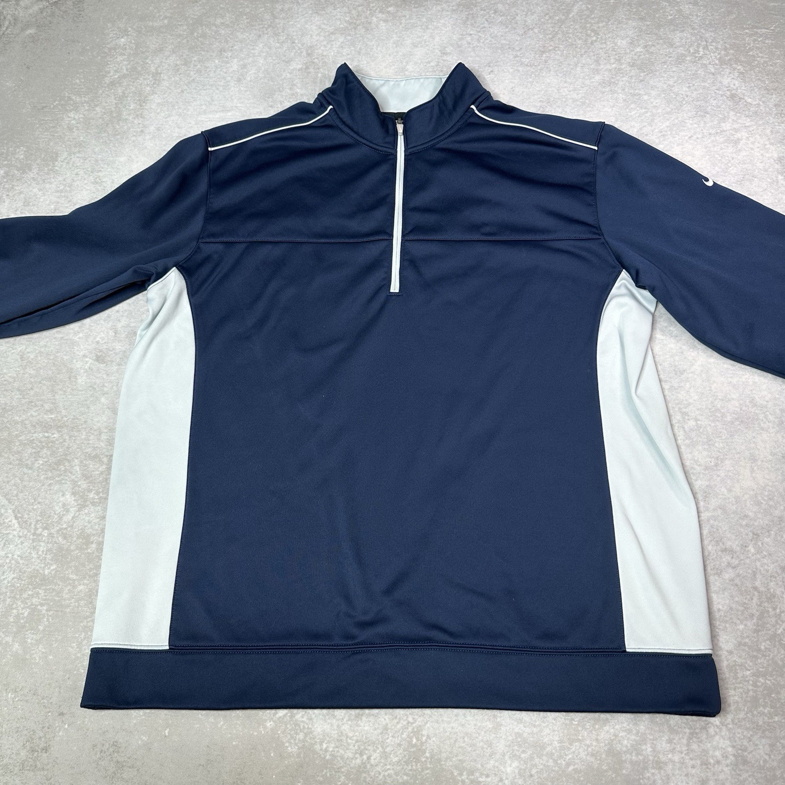 Nike Golf Tour Performance Therma-Fit Men’s Navy Blue Quarter Zip Pullover XL gallery