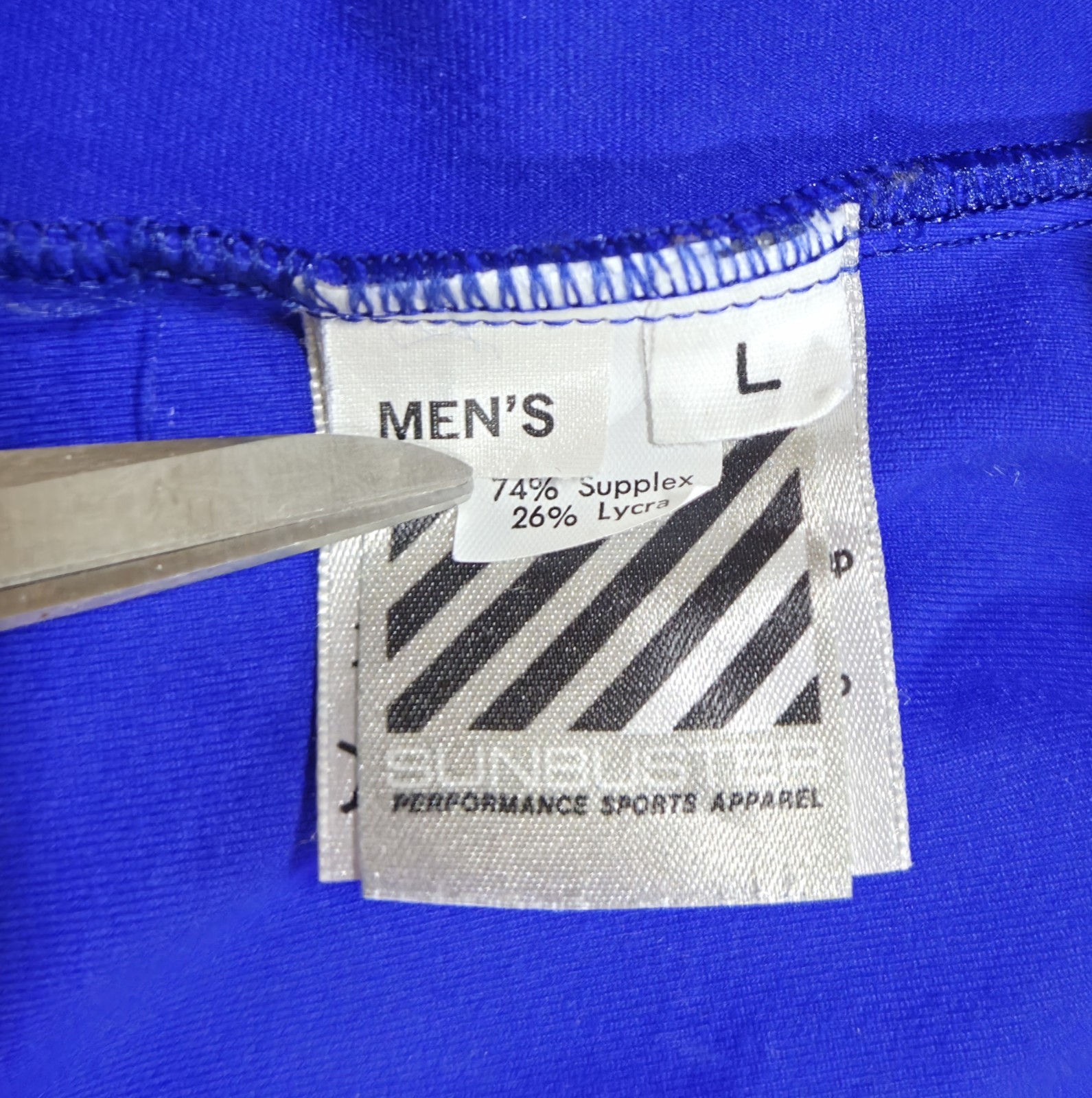 Sunbuster Performance Sports Vintage Mens Cycling Pullover Neon Blue & Green gallery
