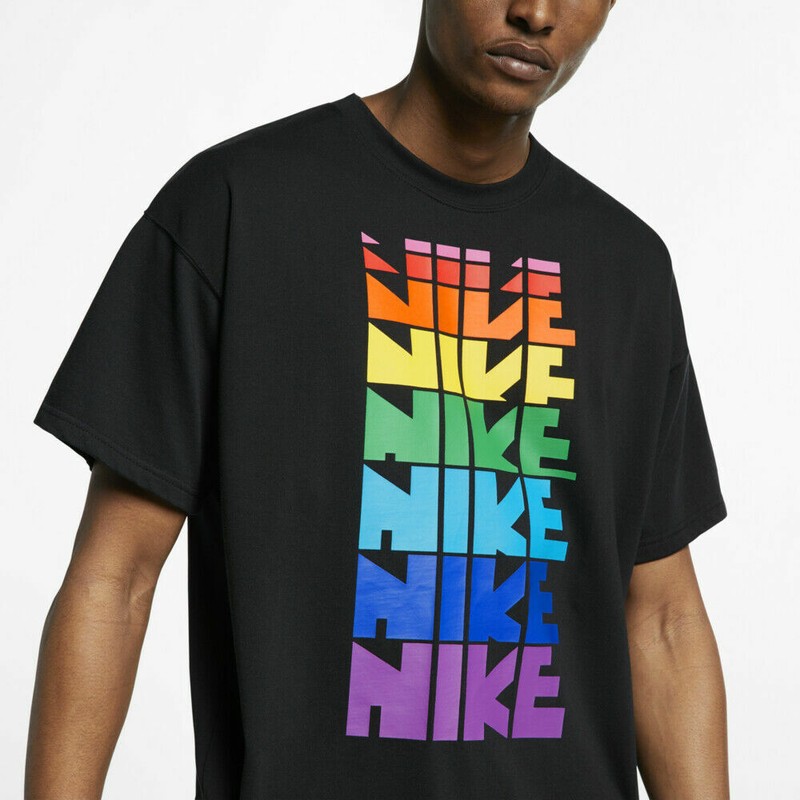 Nike GAY PRIDE BE True Gilbert Baker NikeLab LGBTQ MultiColor Rainbow L T-Shirt gallery