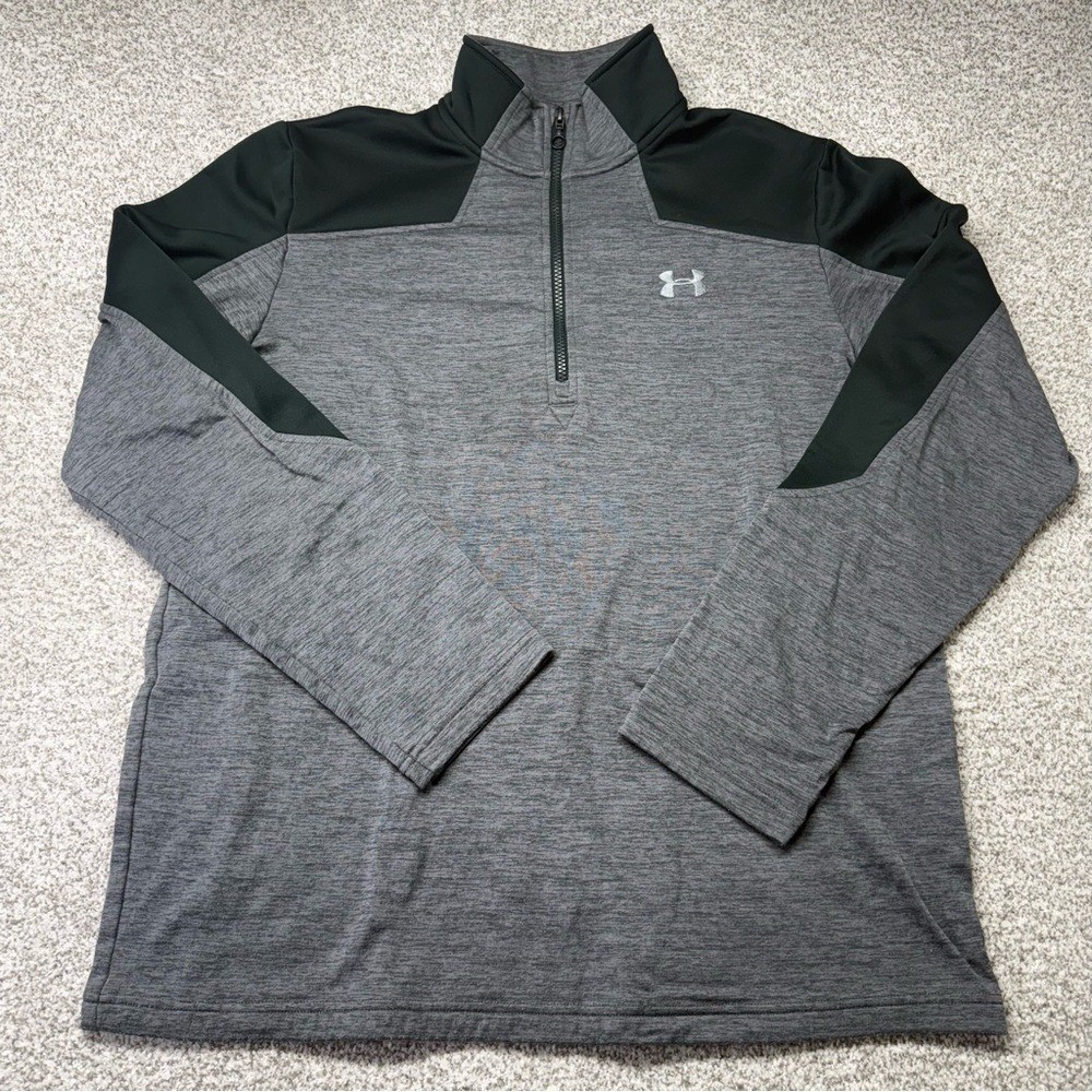 Men's Two Toned Under Armour Jacket Gorpcore Cold Gear Fleece 1/4 Zip Size Large gallery
