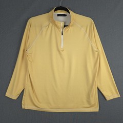Bugatchi 1/4 Zip Performance Golf Pullover Mens XL Yellow Long Sleeve Stretch