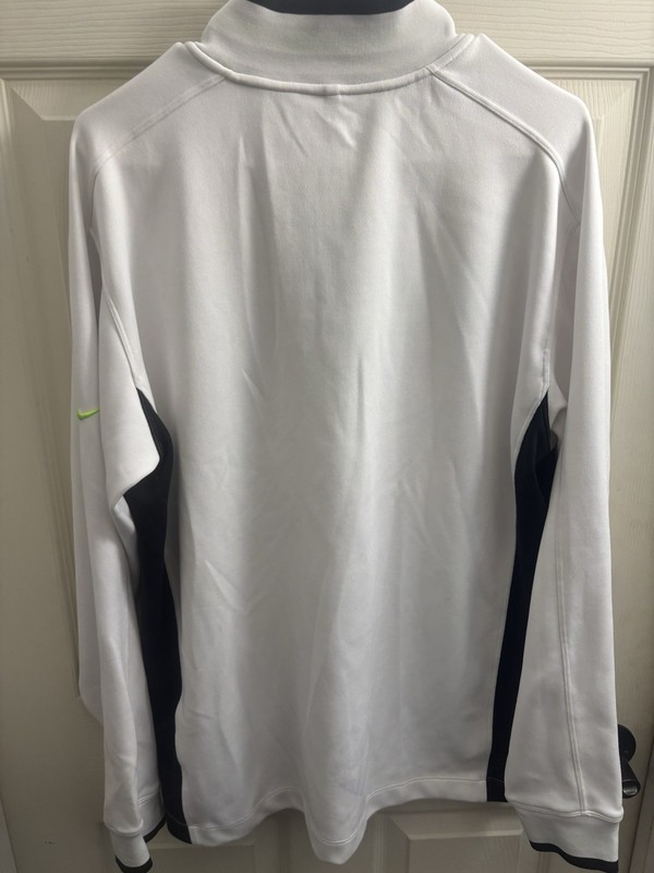Nike Golf Tour Performance 1/4 Zip Pullover Atletic Top L White Yellow gallery