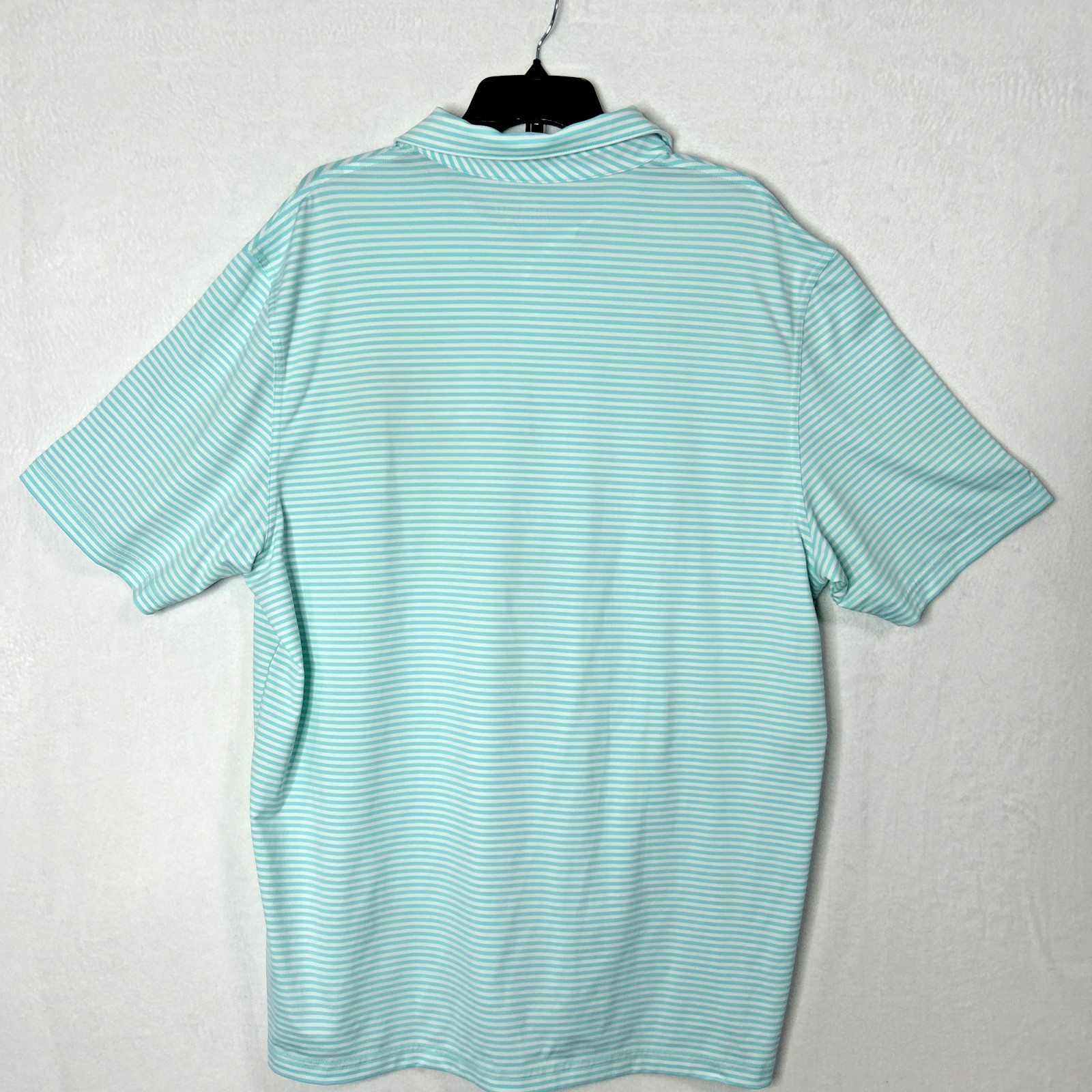 Vineyard Vines Performance Striped Polo Teal White Stripe Men's XL gallery