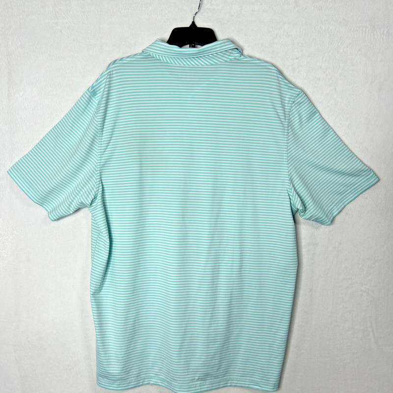 Vineyard Vines Performance Striped Polo Teal White Stripe Men's XL gallery