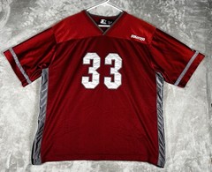 Vintage Starter Football Jersey #33 Size XL Y2K red & grey *pic hole in sleeve