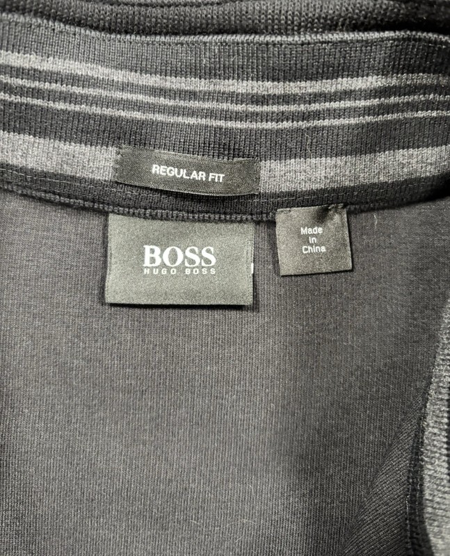 FRESH BOSS Hugo Boss Men's XXL Black Regular Fit 1/4 Zip Mock Neck Pullover Logo gallery