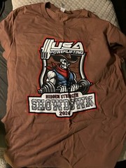 USAPL Meet Shirt Large Showdown USA Powerlifting West California LA