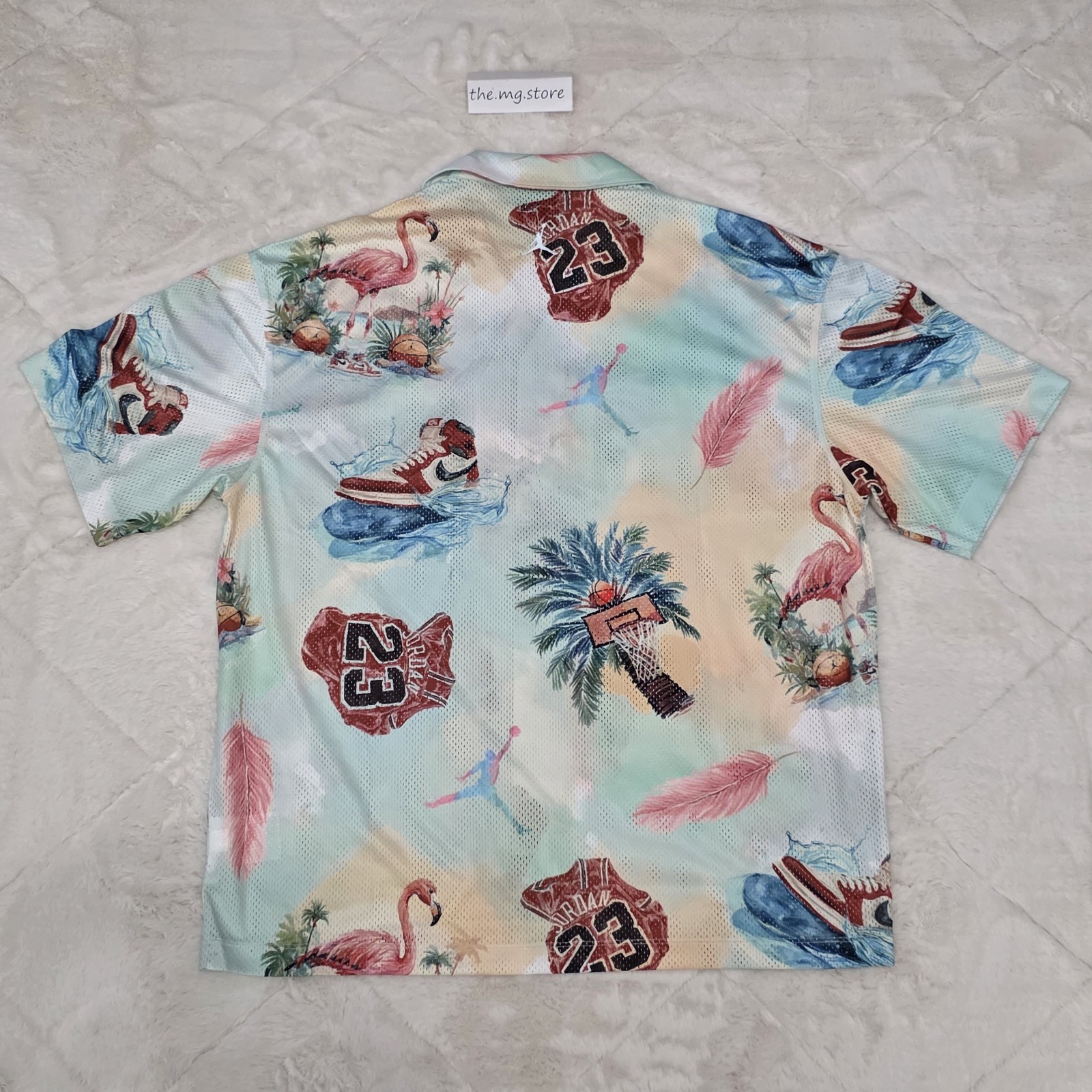 Nike Air Jordan Essentials Printed Mesh Camp Shirt Men’s Sz Medium IB3007-133 gallery