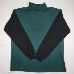 VTG 90s Nike Two Tone Turtleneck Shirt Green Black Long Sleeve USA Made Mens L