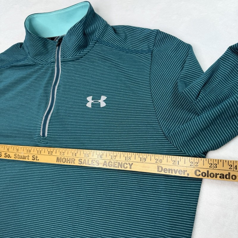 Under Armour 1/4 Zip Pullover Long Sleeve Running Shirt Mens Size L Teal Green gallery