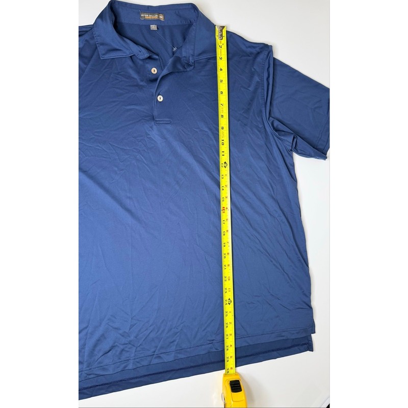 Peter Millar Summer Comfort Performance Men’s Jersey Polo Navy Blue Size L gallery