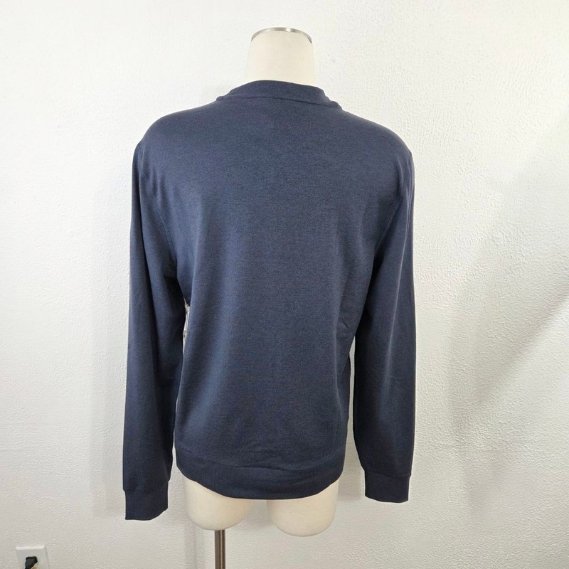 Vuori Ponto Performance Crew long sleeve tee Azure Heather blue men's small NWT gallery