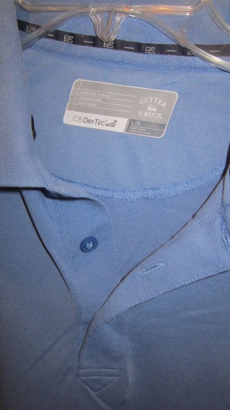 Men's Cutter & Buck CB DryTec Blue Golf Shirt Size Large BEAR'S PAW LOGO gallery
