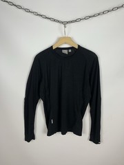 Icebreaker Pure Merino Wool Long Sleeve Slim Fit Tee Bodyfit 150 Black Size M