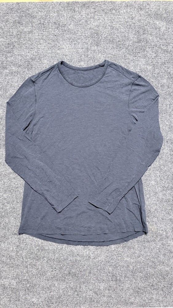 Lululemon Shirt Mens M Blue 5 Year Basic Tee Long Sleeve Stretch Gym Yoga