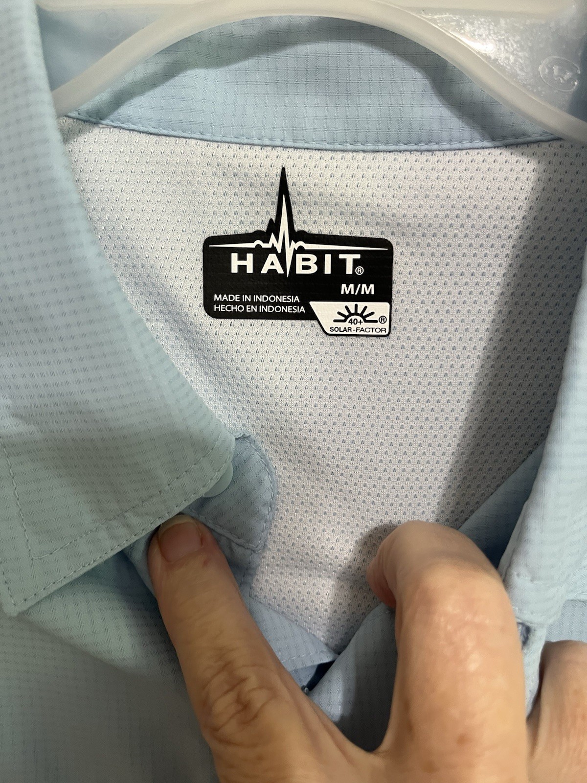 Habit Men's Lt. Blue Medium Short Sleeve 40+ Solar Factor Fishing Shirt gallery