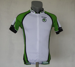 Team Skoda Cycling Activewear Jersey Owayo White Green Shirt Full Zip Size S