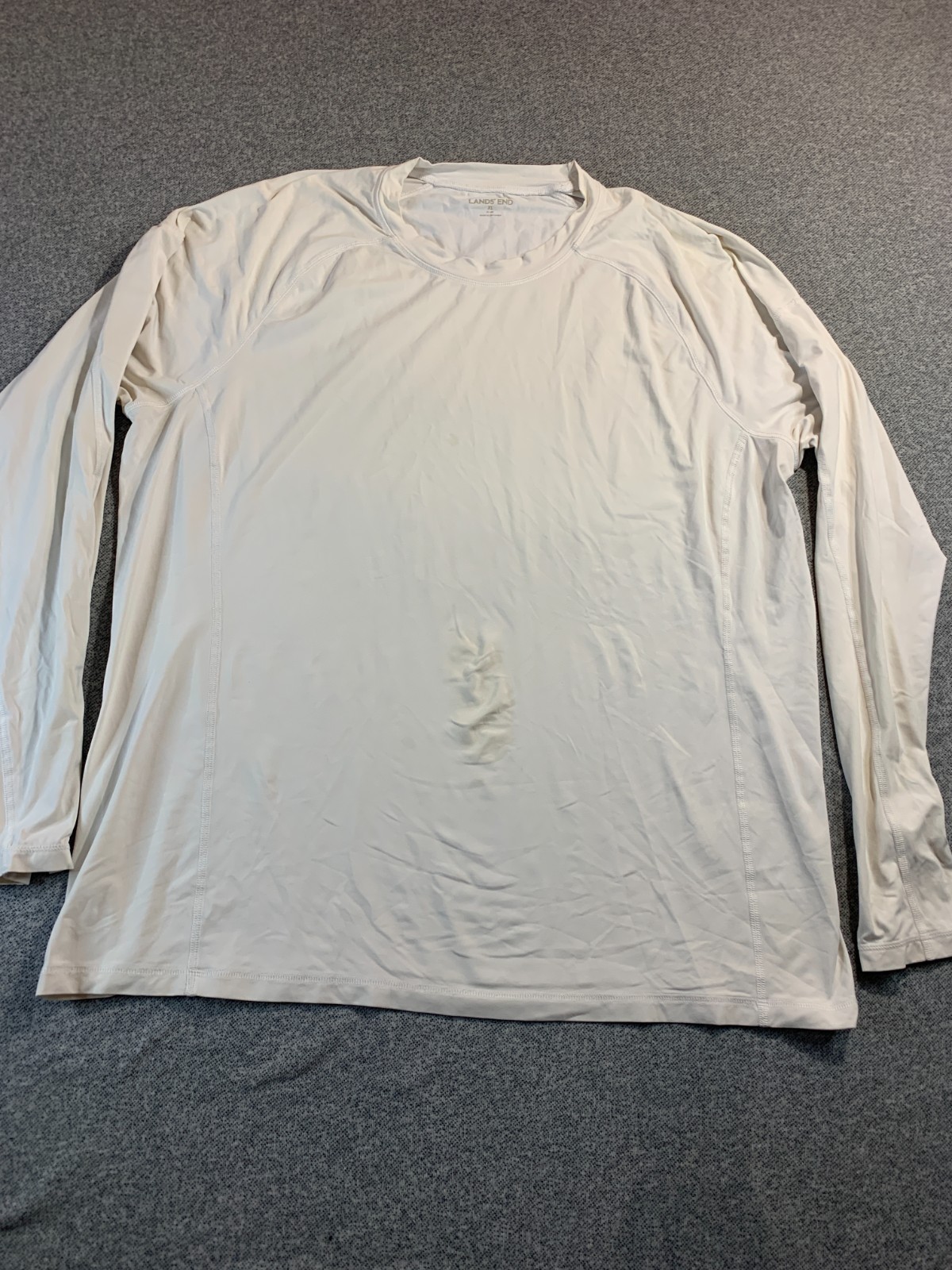 Lands' End Top Mens XL 46-48 White Raglan Sleeve Pullover Performance Activewear gallery
