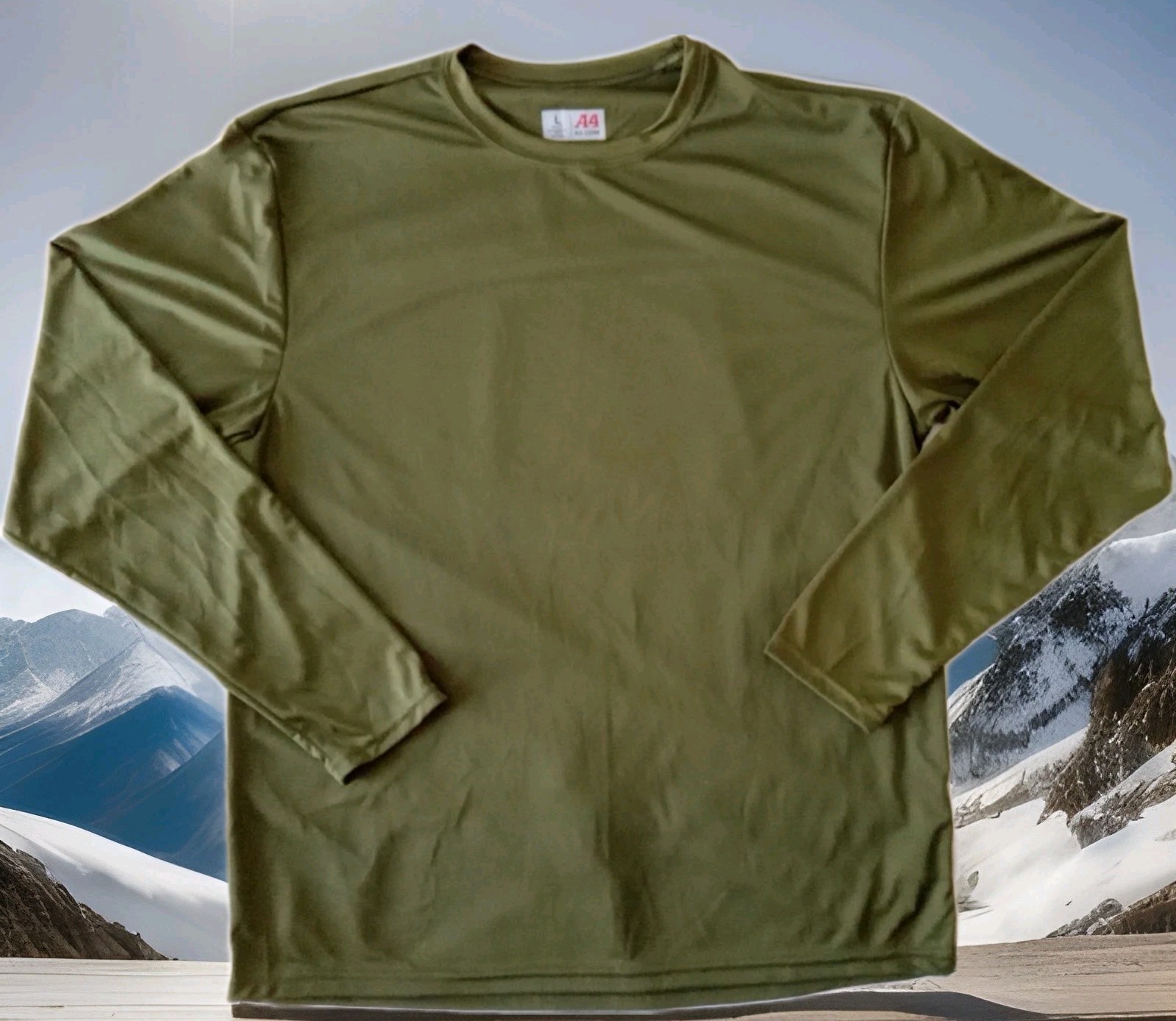 A4 Cooling Performance Cooling Long Sleeve Adult Large Tee-100% Polyester-Haiti gallery