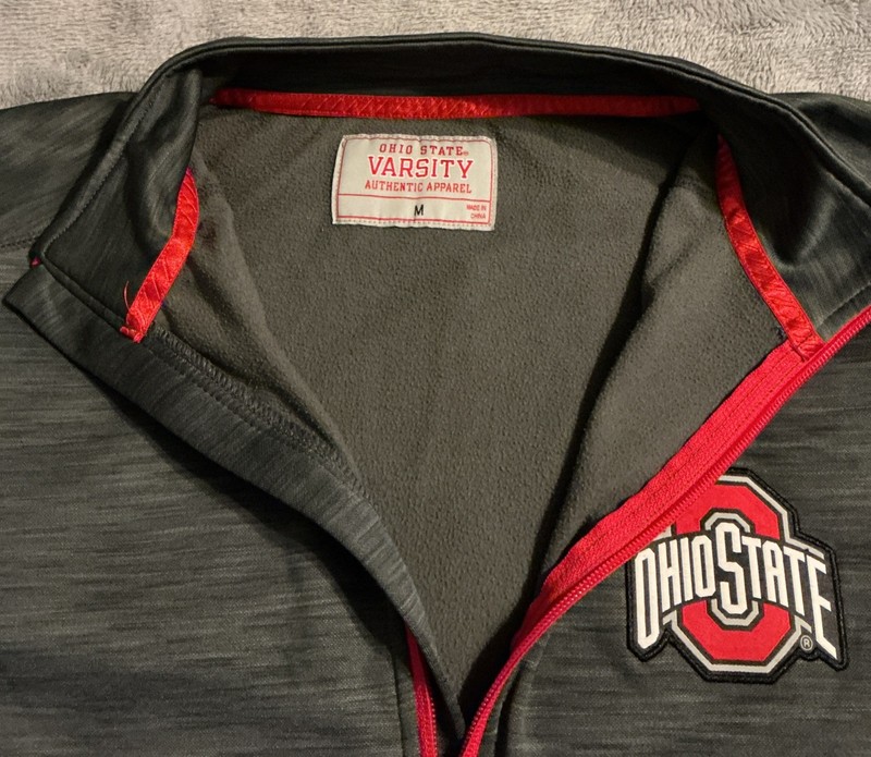 Ohio State Varsity Scarlet & Gray Polyester Quarter Zip Pullover - Size M gallery